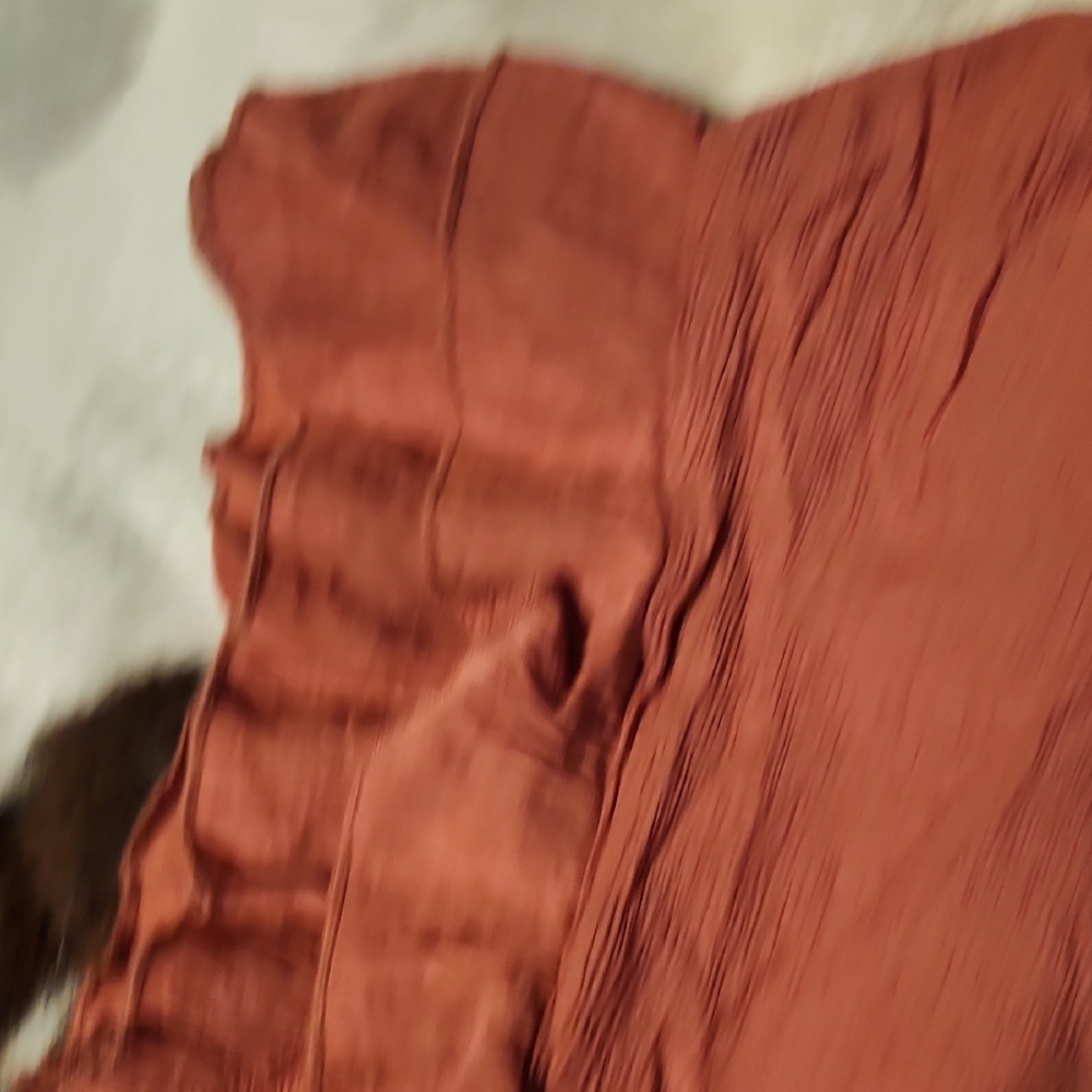 Women's Ruffled Lace Trim Top - Rust - Picture 3 of 8